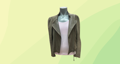 Joanie Loves Chachi Leather Jacket - L - Grey