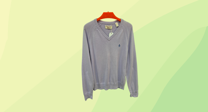 Penguin by Munsingwear Mens Knit V-Neck Pullover - M - Lavender