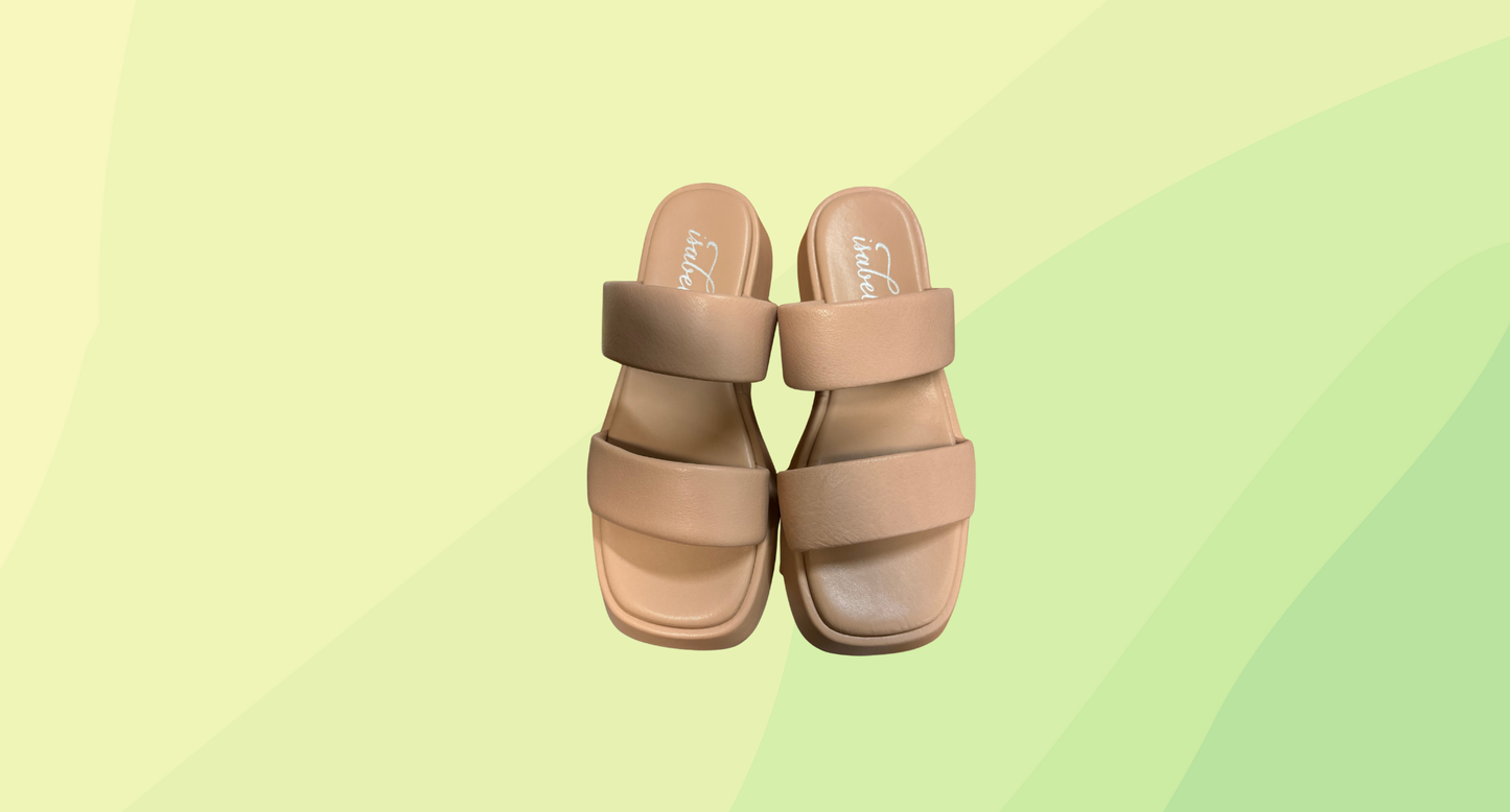 Isabella Corfu Leather Slides RRP $159.95 - Size 40 - Tan