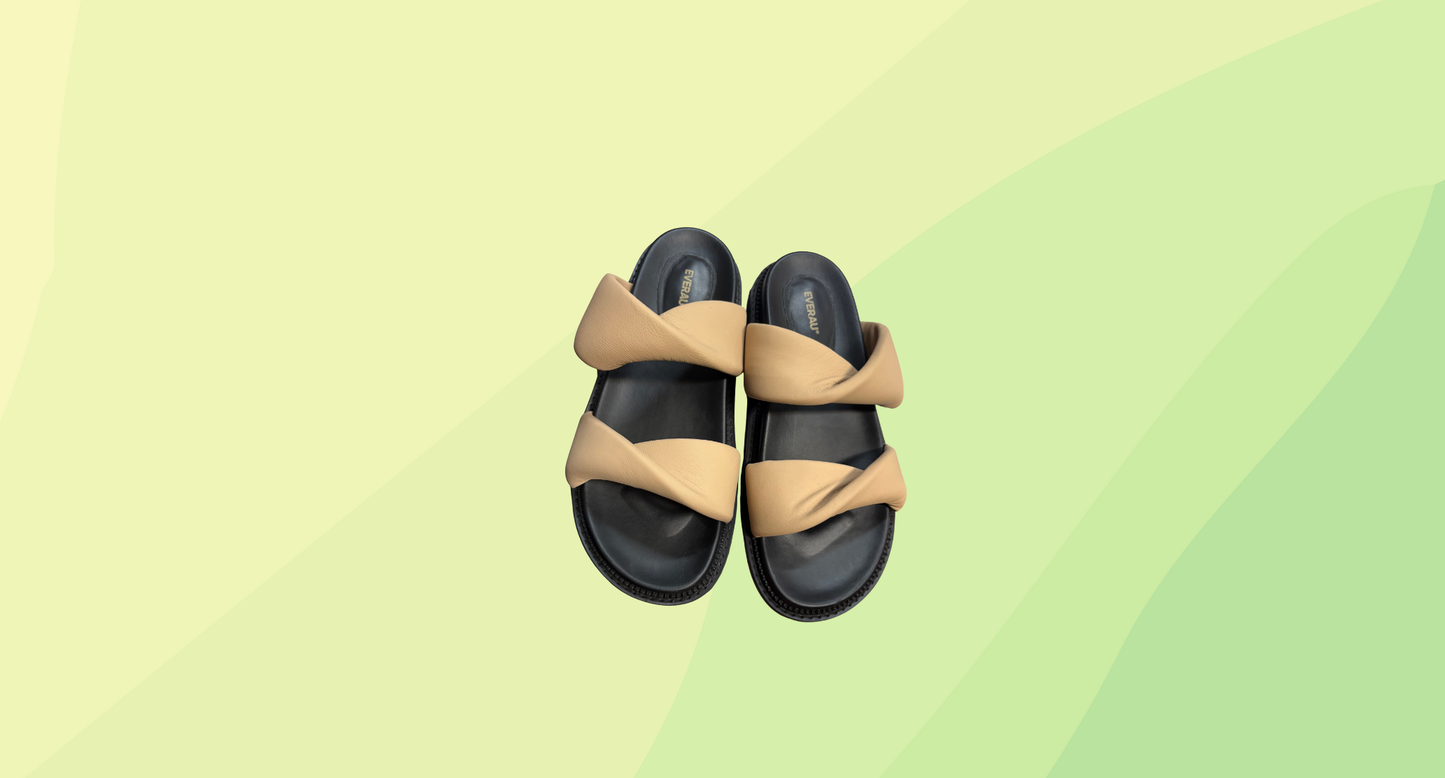 Everau Eloise In Umber Slip On Shoe RRP $249 - Size 10 - Tan/Black