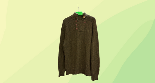 Orvis Collection Mens Wool Blend Sweater - XL - Khaki Green