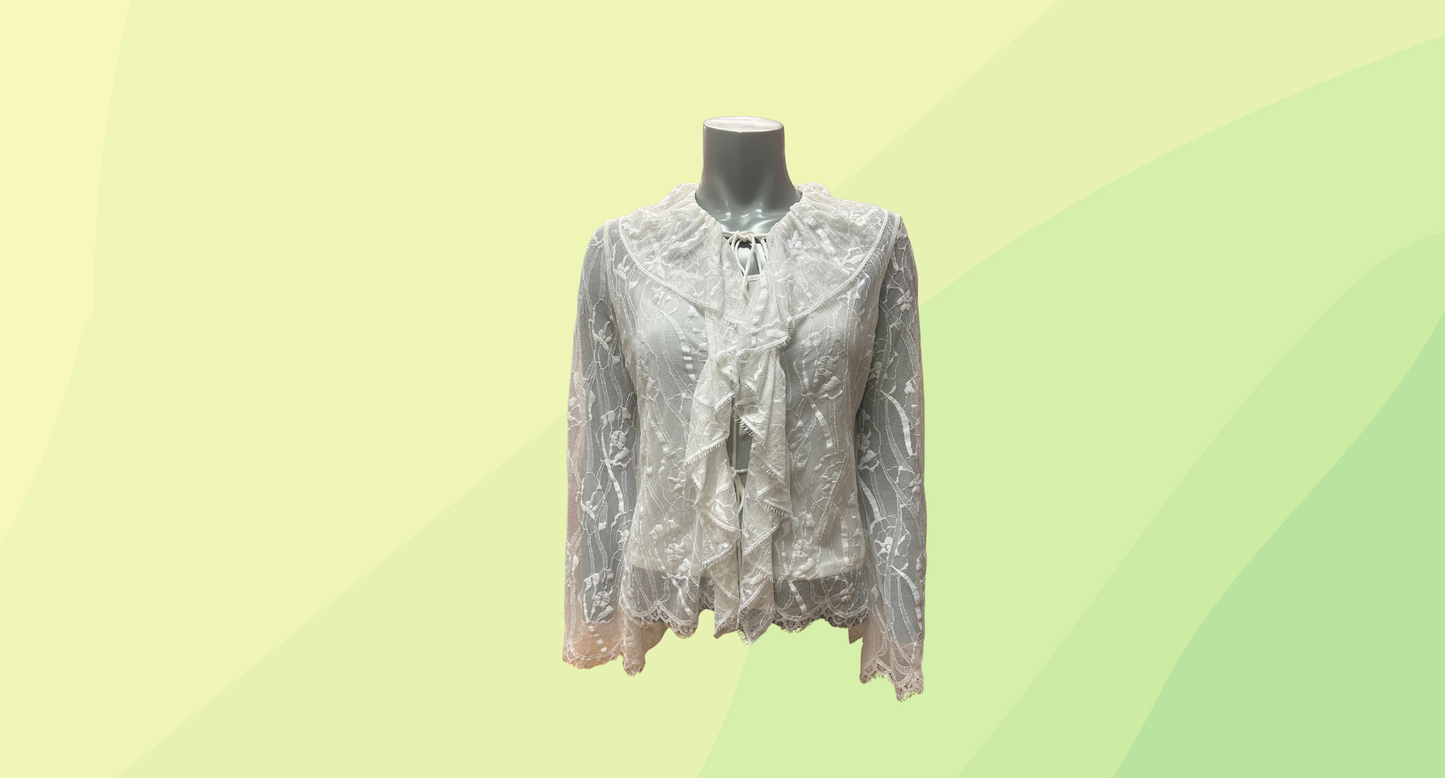 Carla Zampatti Long sleeve Polymide Lace Jacket - Size 6 - White