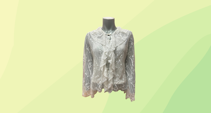 Carla Zampatti Long sleeve Polymide Lace Jacket - Size 6 - White