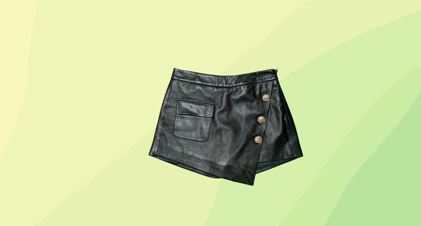 Leather Shorts - S - Black