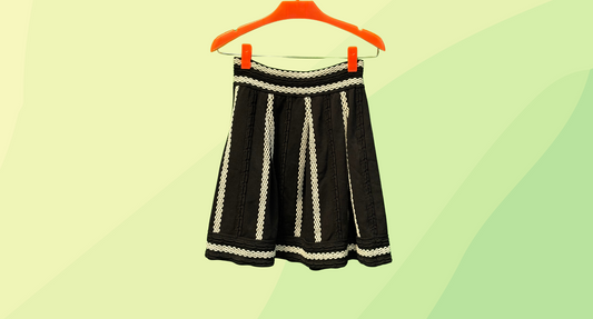 Maje Knitted Skirt RRP $380 - Size 3 - Black/White
