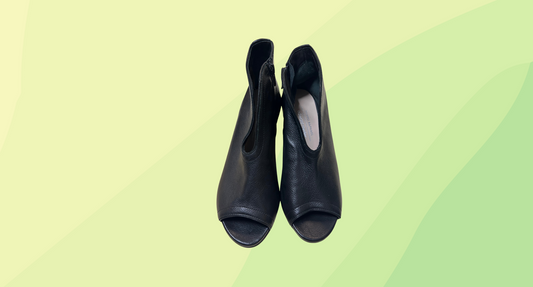 Filippo Raphael Edward Meller Leather Open Toe Bootie - 37 - Black