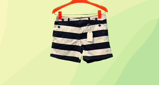 Tommy Hilfiger Shorts - Size 4 - White/Navy - Naughtical Stripe