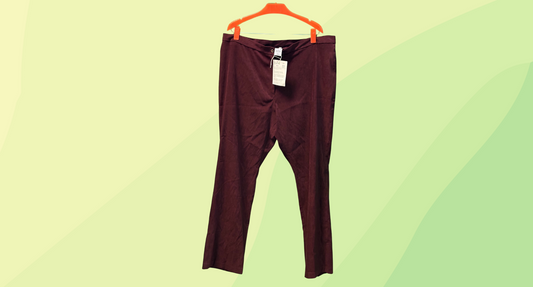 Postie Velvet Feel Pants - Stretch Waist - Size 22 - Maroon