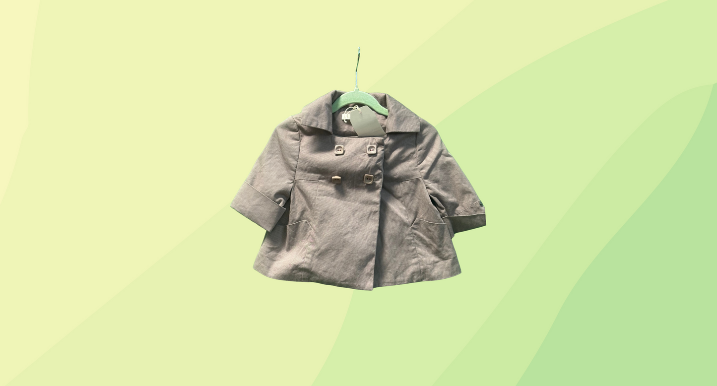 Chloe Baby Jacket - 6 months - Grey Pinstripe