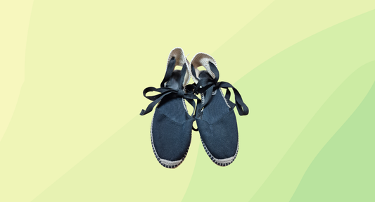Country Road Porto Espadrille Flats - Size 40 - Black