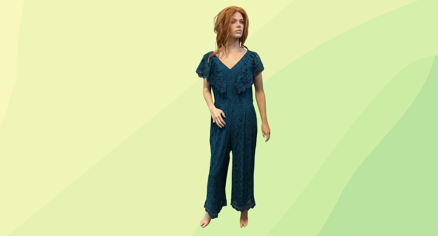City Chic Sylvia Jumpsuit RRP $189.95 - XS/14 - Teal