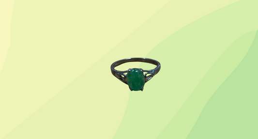Silver Jadeite Ring Size 'R'