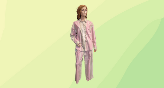 Fine Day Set - Aura - Oversized Shirt RRP $160, Wide Leg Pant RRP$150 - L - Pink Multi Stripe