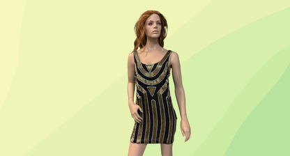 Sportsgirl Beaded Dress RRP $189.95 - Size 10 - Black/Gold/White