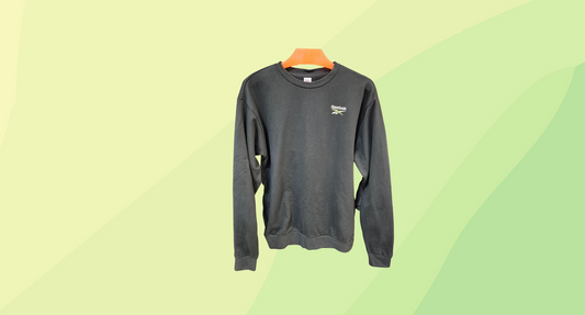 Reebok Mens Crewneck Jumper - S - Black/Green