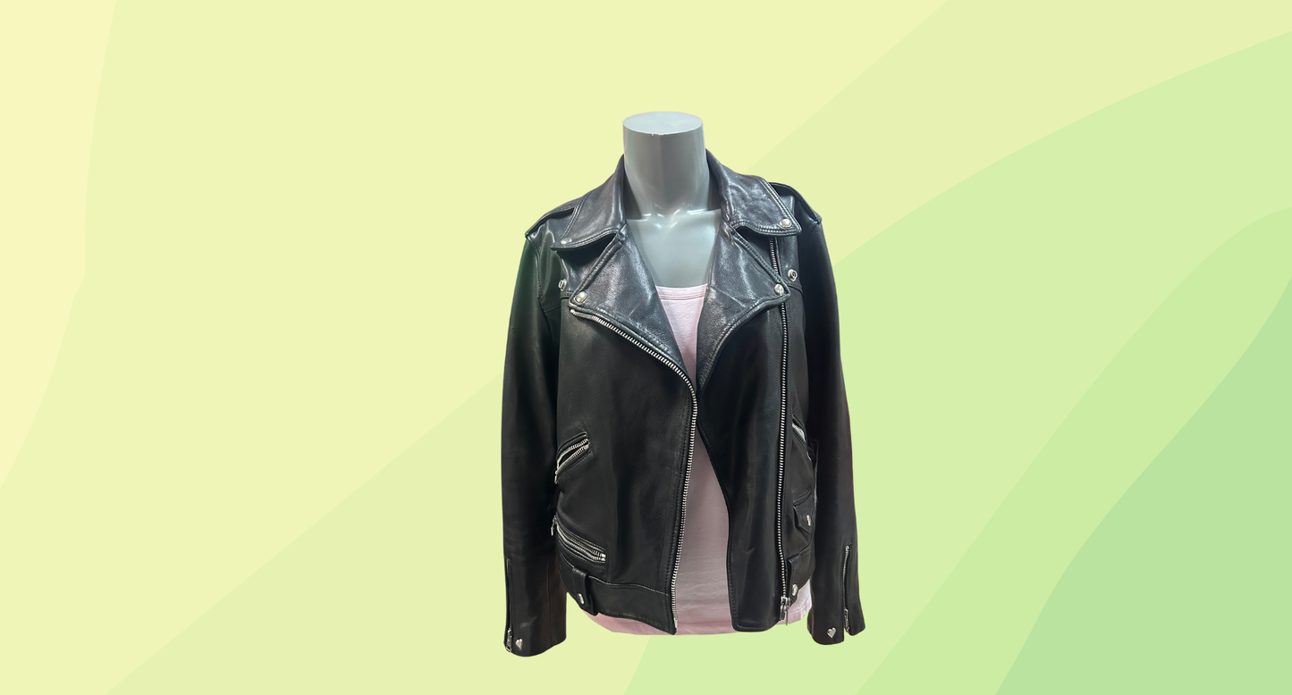 All Saints Leather Jacket - Size 12 - Black