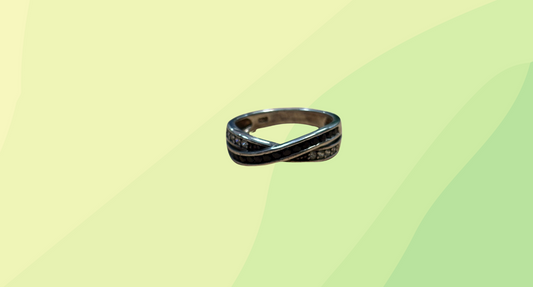 Silver Crisscross Ring Size 'O'