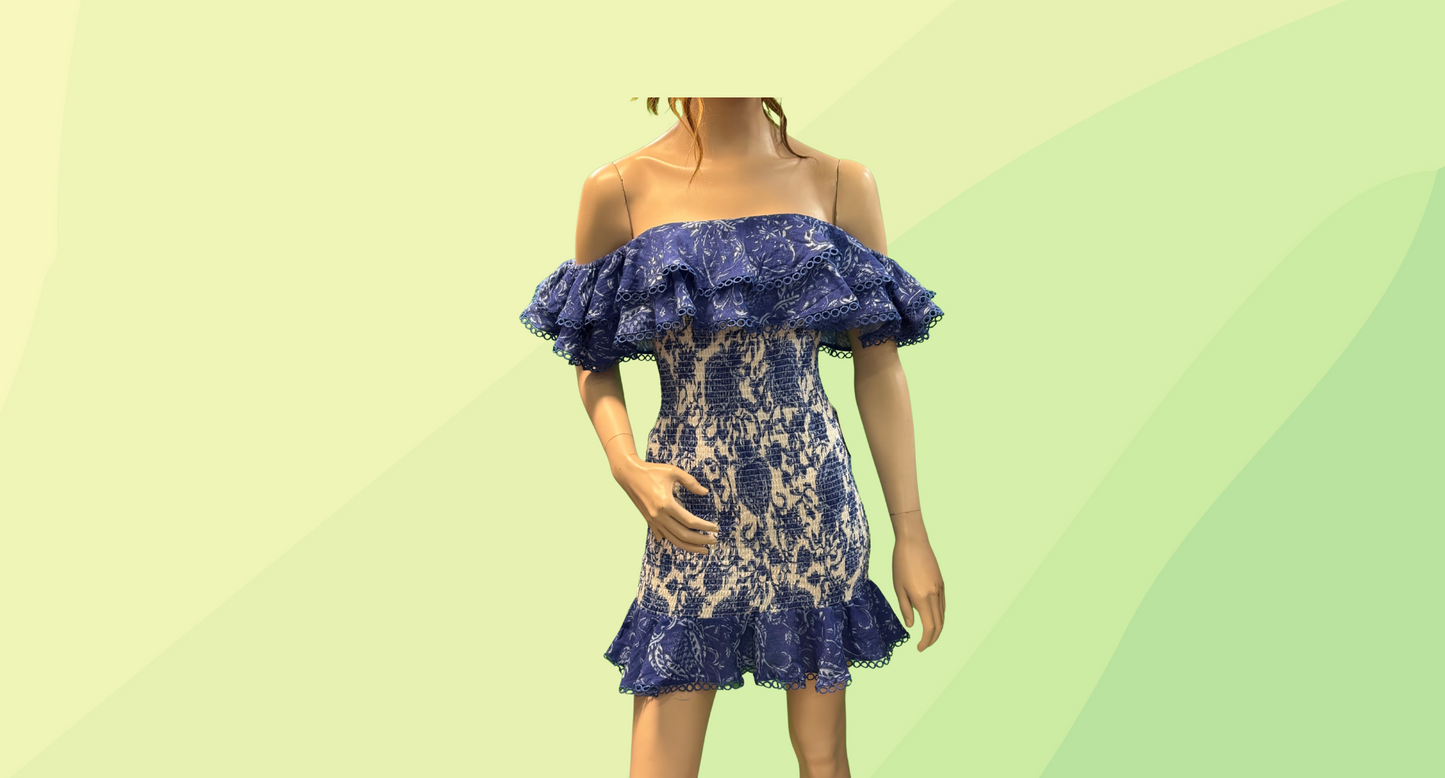 Pilgrim Deacon Mini Dress - 10 - Blue RRP $189.95