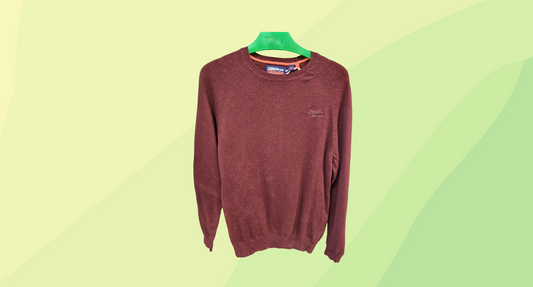 Superdry Mens Crew Neck Sweater - S - Maroon