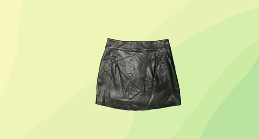 Meshki Kristen Faux Leather Mini Skirt - M - Black