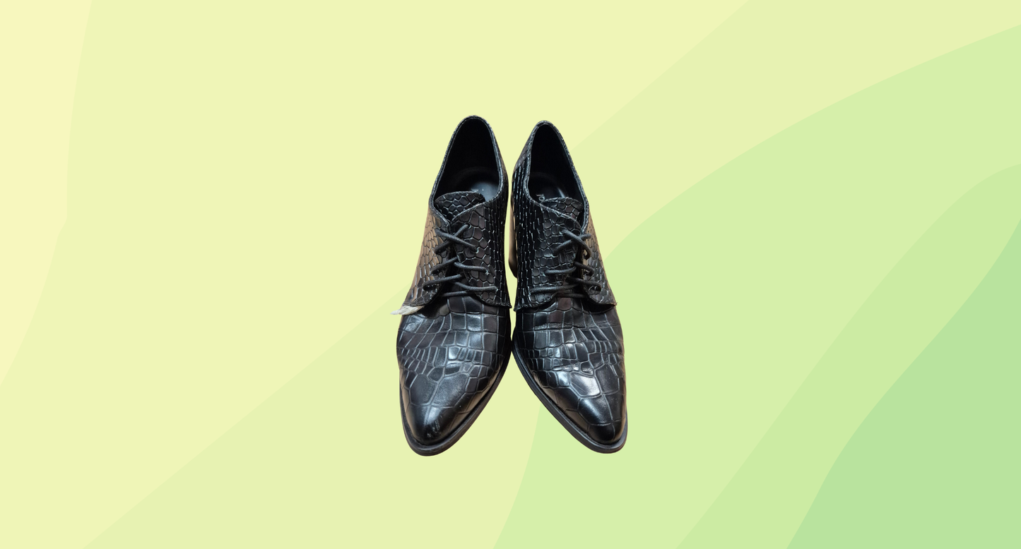 Jo Mercer Dominique Croc-embossed Heels - Size 39 - Black