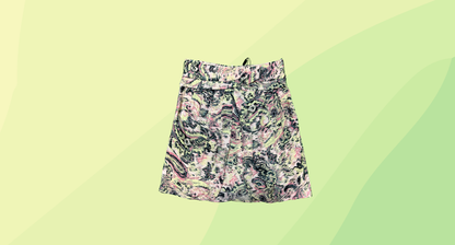 Reiss Amy Gathered Front Print Skirt RRP $310 - Size 4 - Green Print