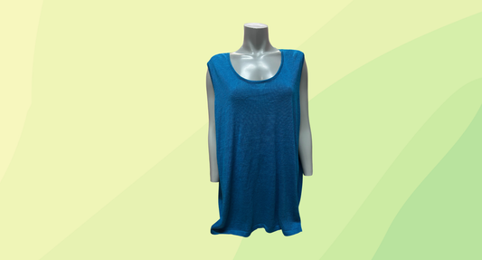 Maggie T Sleeveless Knit Top RRP $149.99 - Size 3 - Sapphire