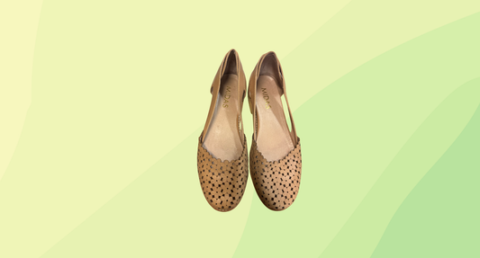 Midas Adriane Floral Flat Slip On RRP $75 - Size 39 - Latte