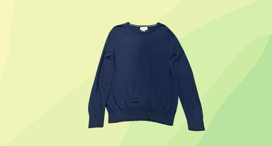 Calvin Klein Mens Supima Cotton Crewneck Knit - L - Navy
