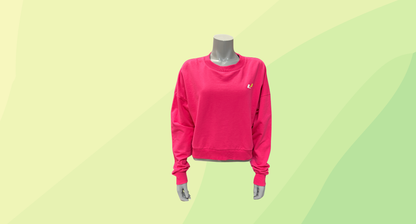 Lorna Jane Cropped Sweat Jumper - L - Hot Pink