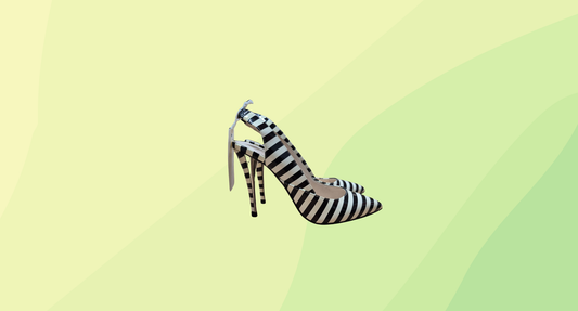 Wittner Striped Heels - Size 36 - Black/Cream