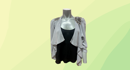New Look Embellished Shoulder Bed Jacket RRP $58 - Size 18 - Grey