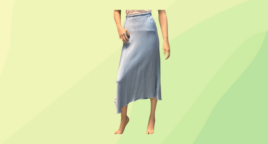 Silk Laundry Silk Long Skirt - XS - Light Blue