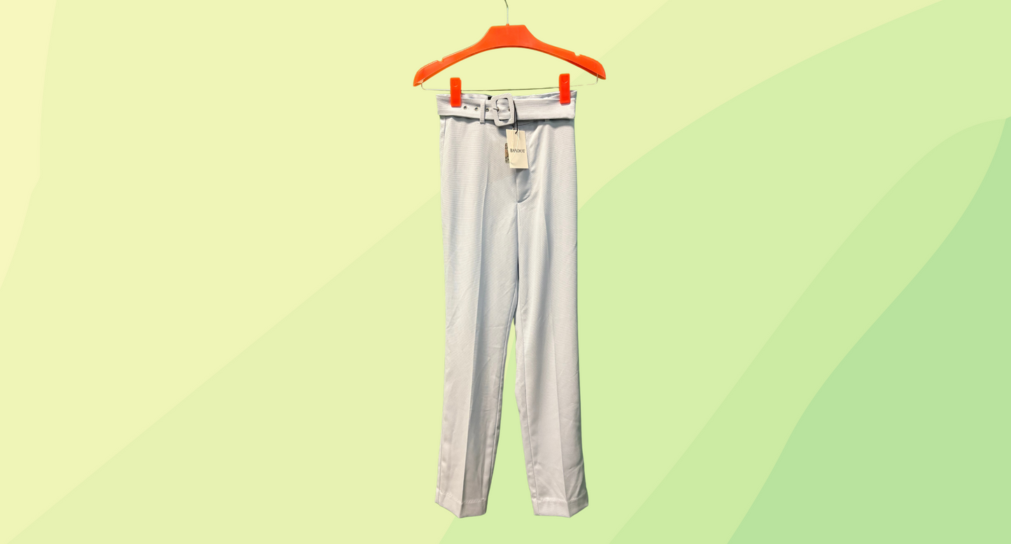 Bardot Therese Buckle Pant - Size 6 - Blue Dust