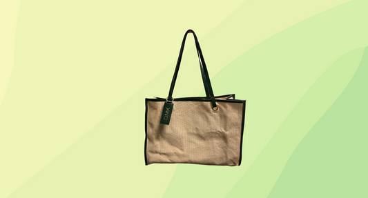 DMK Large Tote Bag - Natural/Green