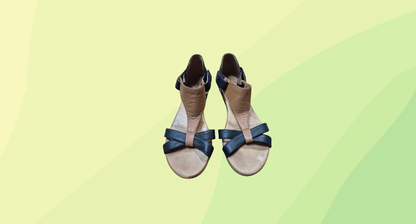 Django & Juliette Jinnit Leather Sandals - Size 39 - Black/Tan