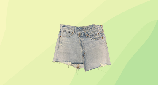Agolde Asymmetrical Mini Skirt - Size 27 - Light Denim