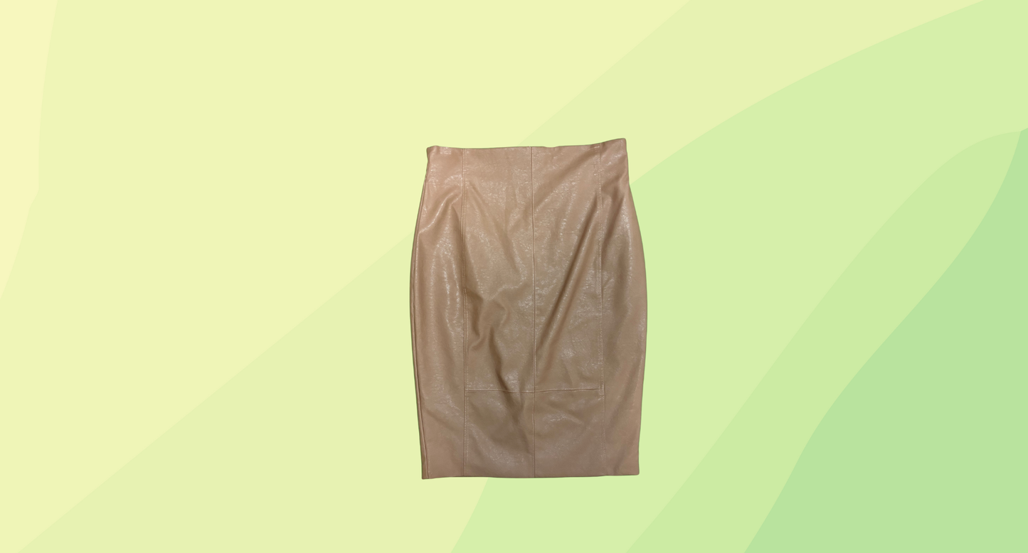 Sheike Faux Leather Gravity Skirt RRP $99.95 - Size 12 - Latte