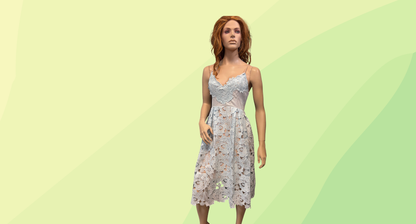 Seed Lace Midi Dress - Size 14 - Baby Blue/Tan