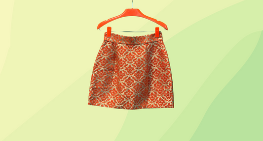 Cue Skirt RRP $229 - Size 10 - Black - Orange/Gold