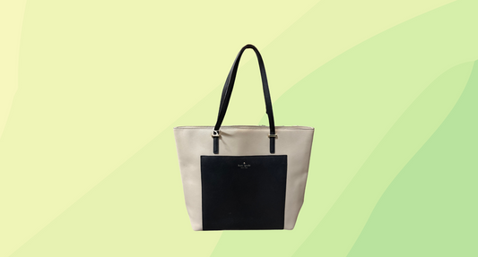 Kate Spade Leather Large Tote Bag - Tan/Black
