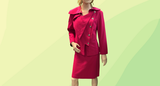 Yali Couture Wool 2pc Set - XL - Hot Pink