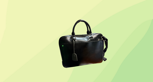 Zara Leather Laptop Bag - Black