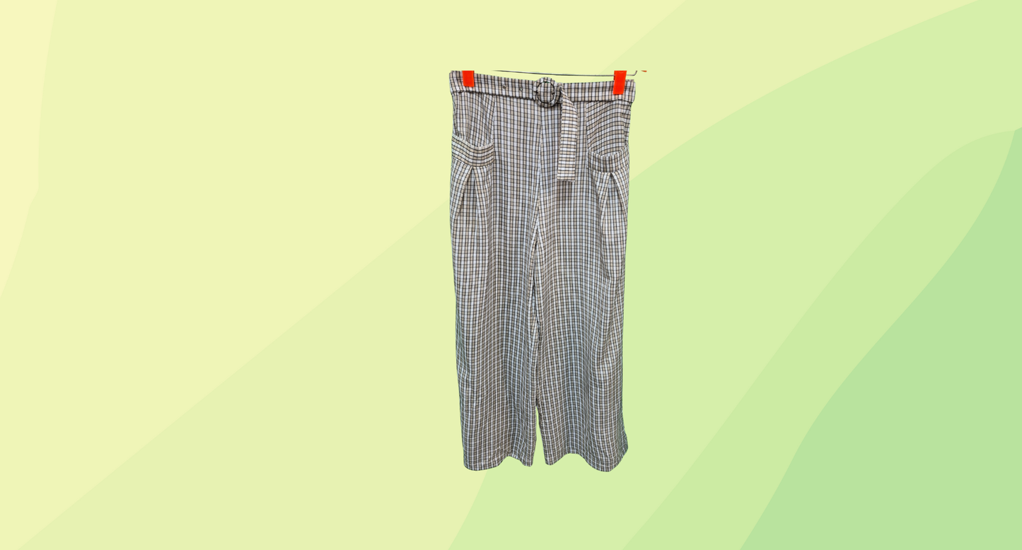 Carver Belted Pants - L - Natural Check