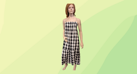 Dissh Maple Black Linen Check Dress RRP $170 - Size 10 - Black/White Check