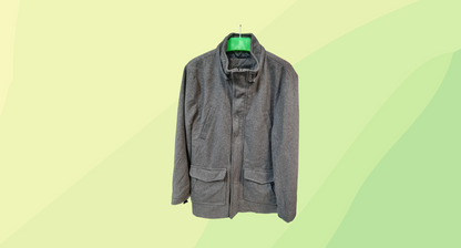 Connor Mens Wool Blend Coat - M - Charcoal