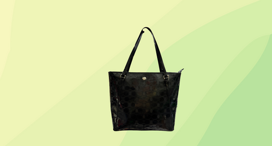 Coach Patent Leather Large Tote Bag - Black