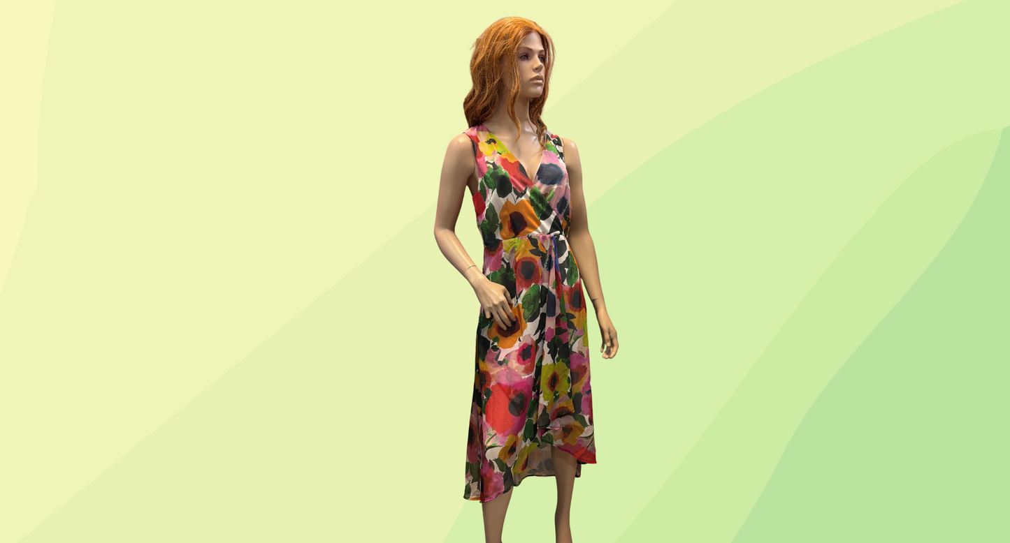 Kaleidoscope Floral Dress RRP $179.99 - Size 42 - Watercolour