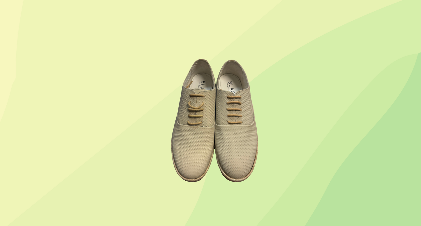 Blaq Melbourne Mens Finley Lace Up Dress Shoes RRP $139.95 - Size 9 - Cream