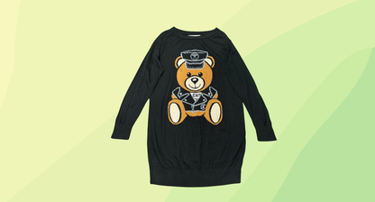 Moschino Mens Wool Moschino Bear Crewneck Sweater - L - Black